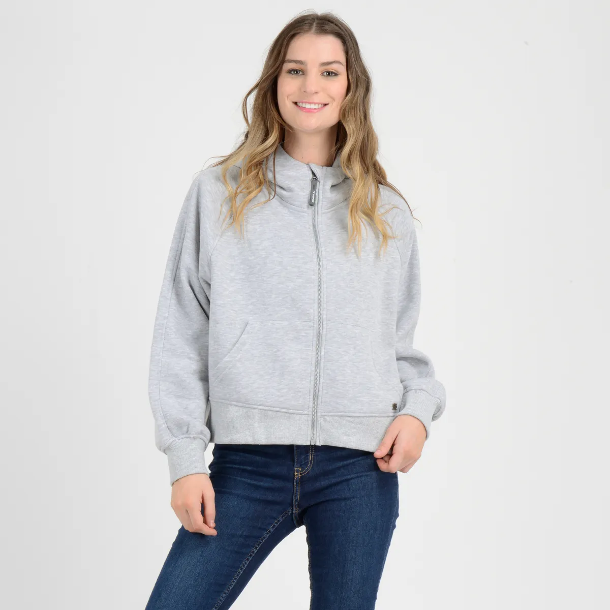Poleron Full Zipper Storm O'Neill Mujer Gris
