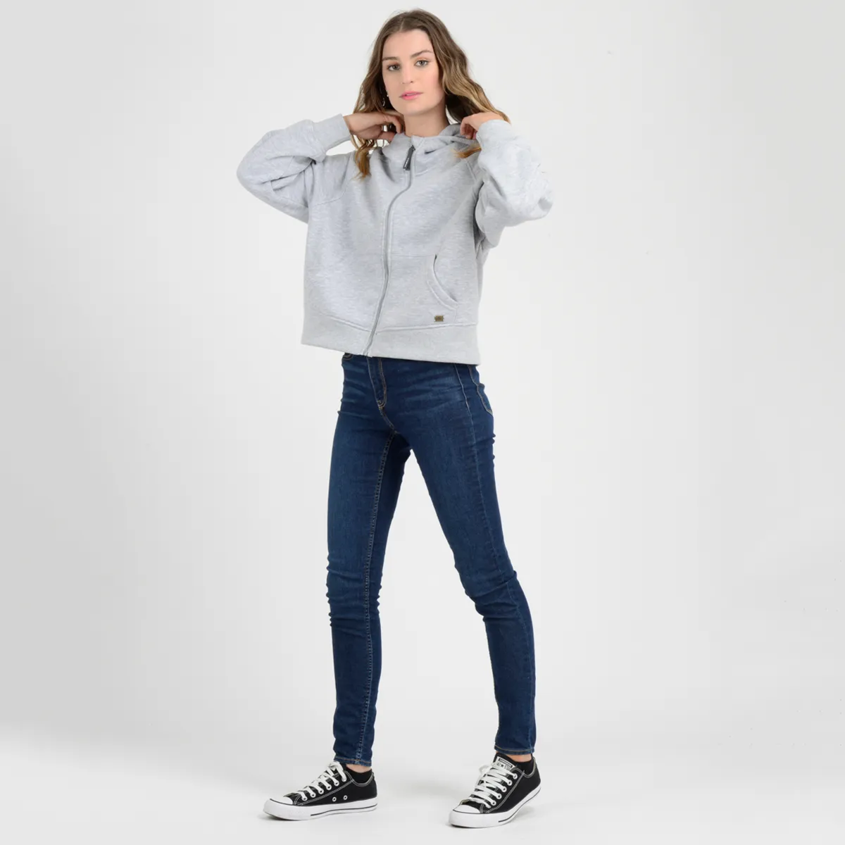 Poleron Full Zipper Storm O'Neill Mujer Gris - Imagen 4