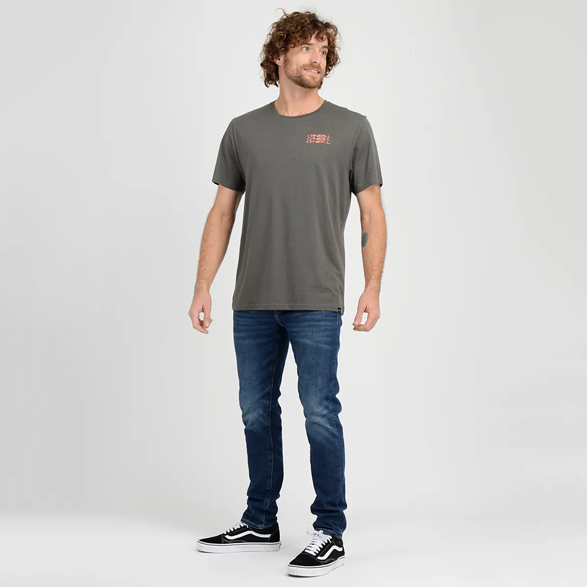 Polera Manga Corta Island O'Neill Hombre Gris Oscuro - Imagen 4