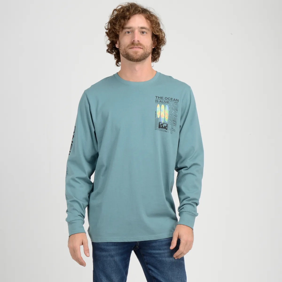 Polera Manga Larga Circle O'Neill Hombre Azul