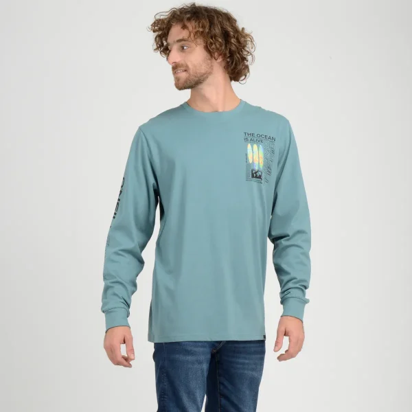 Polera Manga Larga Circle O'Neill Hombre Azul - Imagen 2