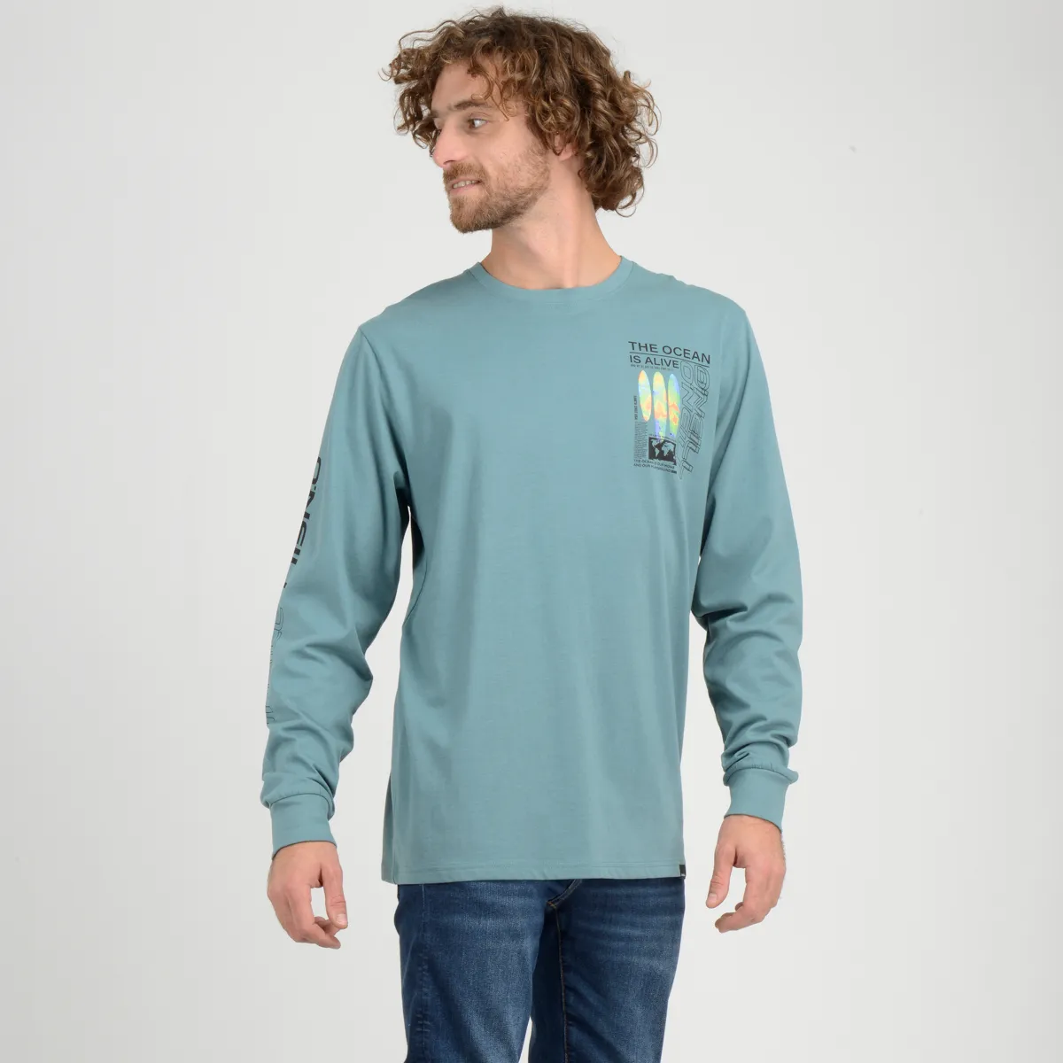 Polera Manga Larga Circle O'Neill Hombre Azul - Imagen 2