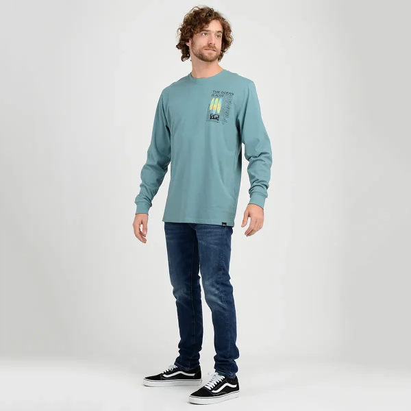 Polera Manga Larga Circle O'Neill Hombre Azul - Imagen 4
