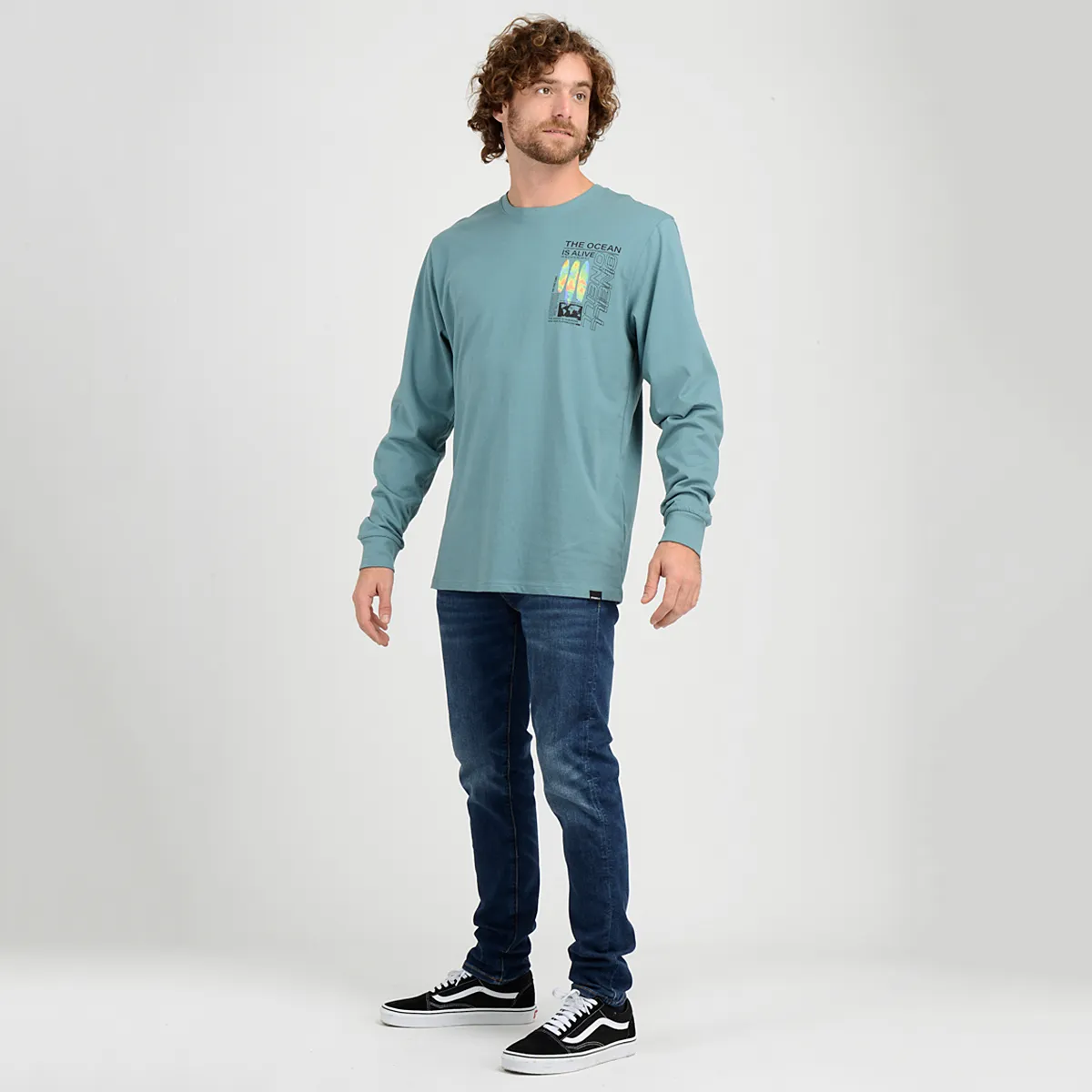 Polera Manga Larga Circle O'Neill Hombre Azul - Imagen 4