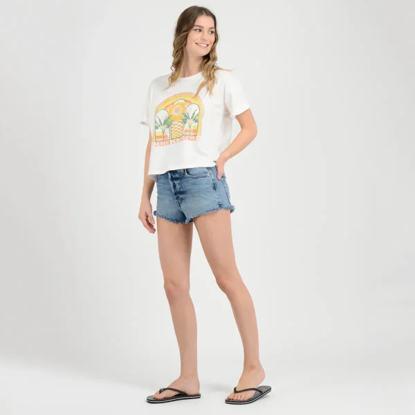 Polera Manga Corta Flower O'Neill Mujer Beige Claro - Imagen 4