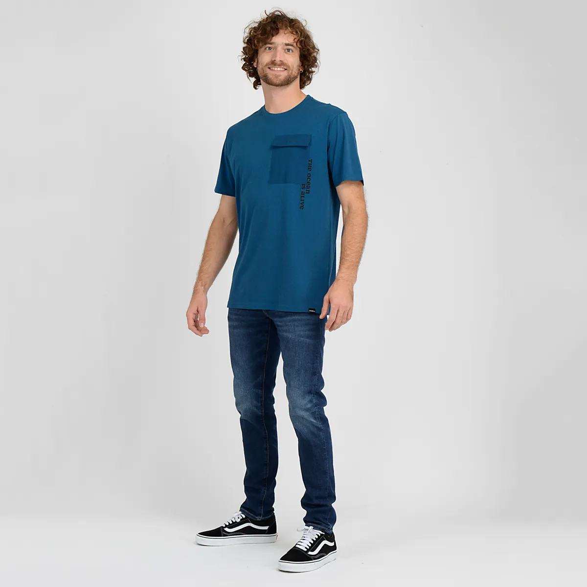 Polera Manga Corta Sand O'Neill Hombre Azul - Imagen 4