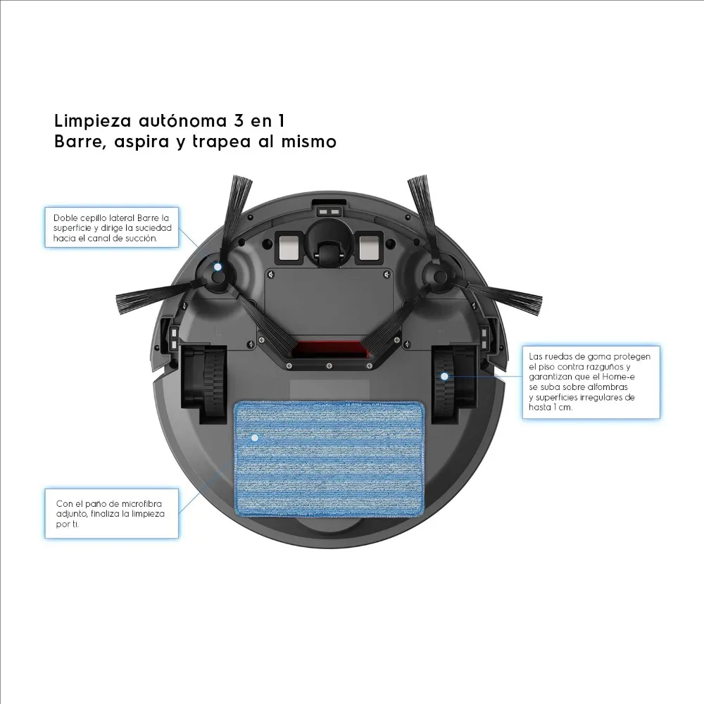Aspiradora Robot Electrolux Limpieza Autónoma 3 en 1 y Carga Inteligente ERB30 Gris - Imagen 8