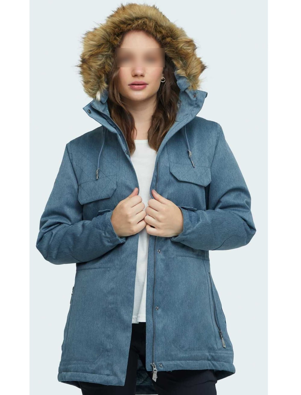 Chaqueta Alpes Mujer Celeste-Gris