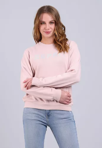 Poleron Logo Estampado Esprit Mujer Rosado