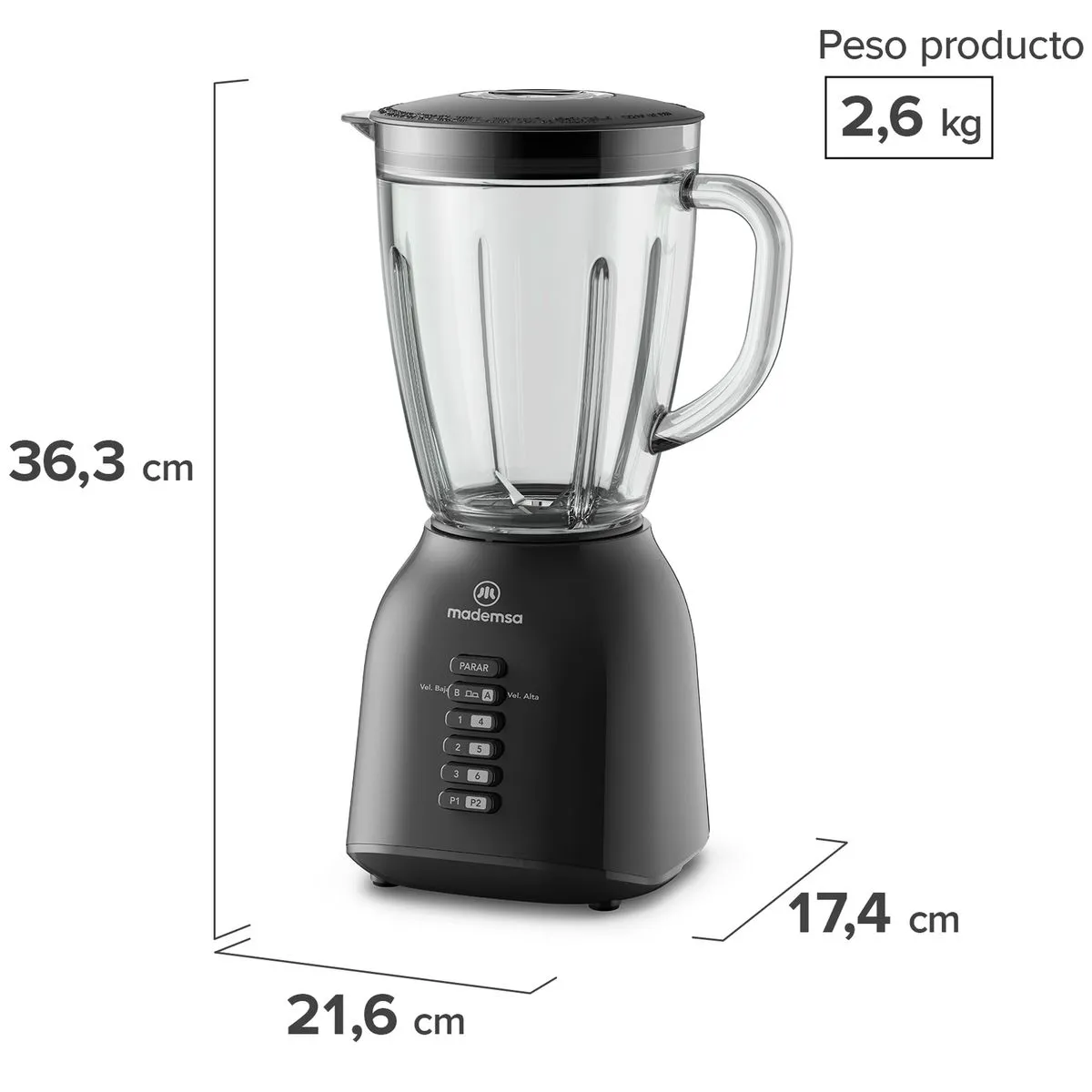 Licuadora Mademsa 1,5L MBL40 400 W - Imagen 7