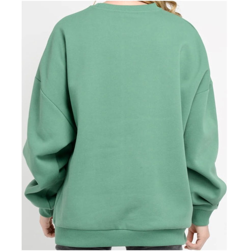 Poleron Cuello Redondo Mujer Verde Oscuro - Imagen 2