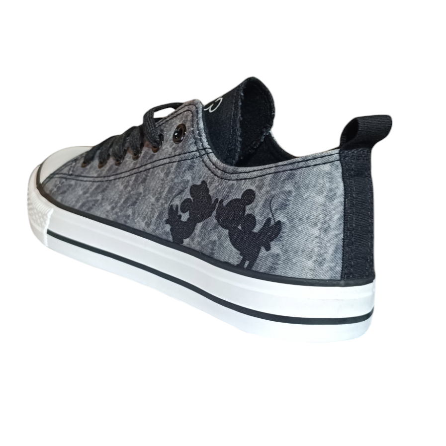 Zapatillas Mujer Gris con Negro  Disney Modelo Minnie Mouse diseño Mickey y Minnie - Imagen 3