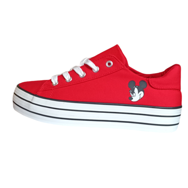 Zapatillas Disney Mujer Rojas Modelo Minnie Mouse Diseño Mickey - Imagen 2