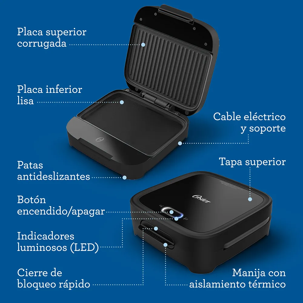 Sandwichera Oster Compacta con Platos Hondos CKSTSM400 - Imagen 8