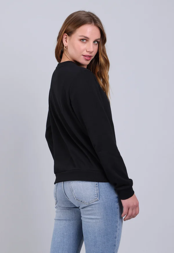 Poleron Logo Estampado Esprit Mujer Negro - Imagen 4