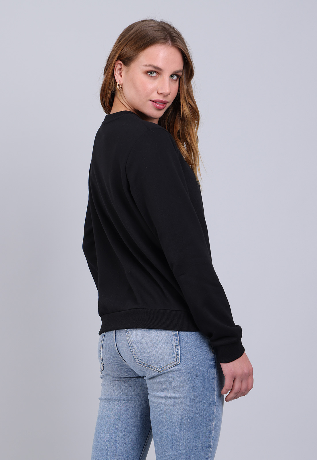 Poleron Logo Estampado Esprit Mujer Negro - Imagen 4