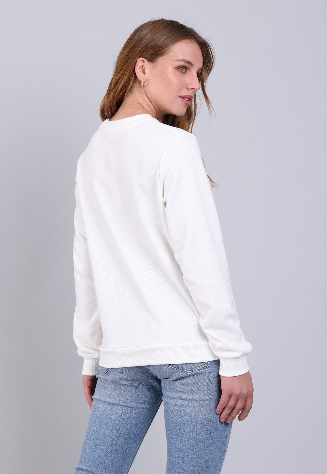 Poleron Logo Estampado Esprit Mujer Blanco