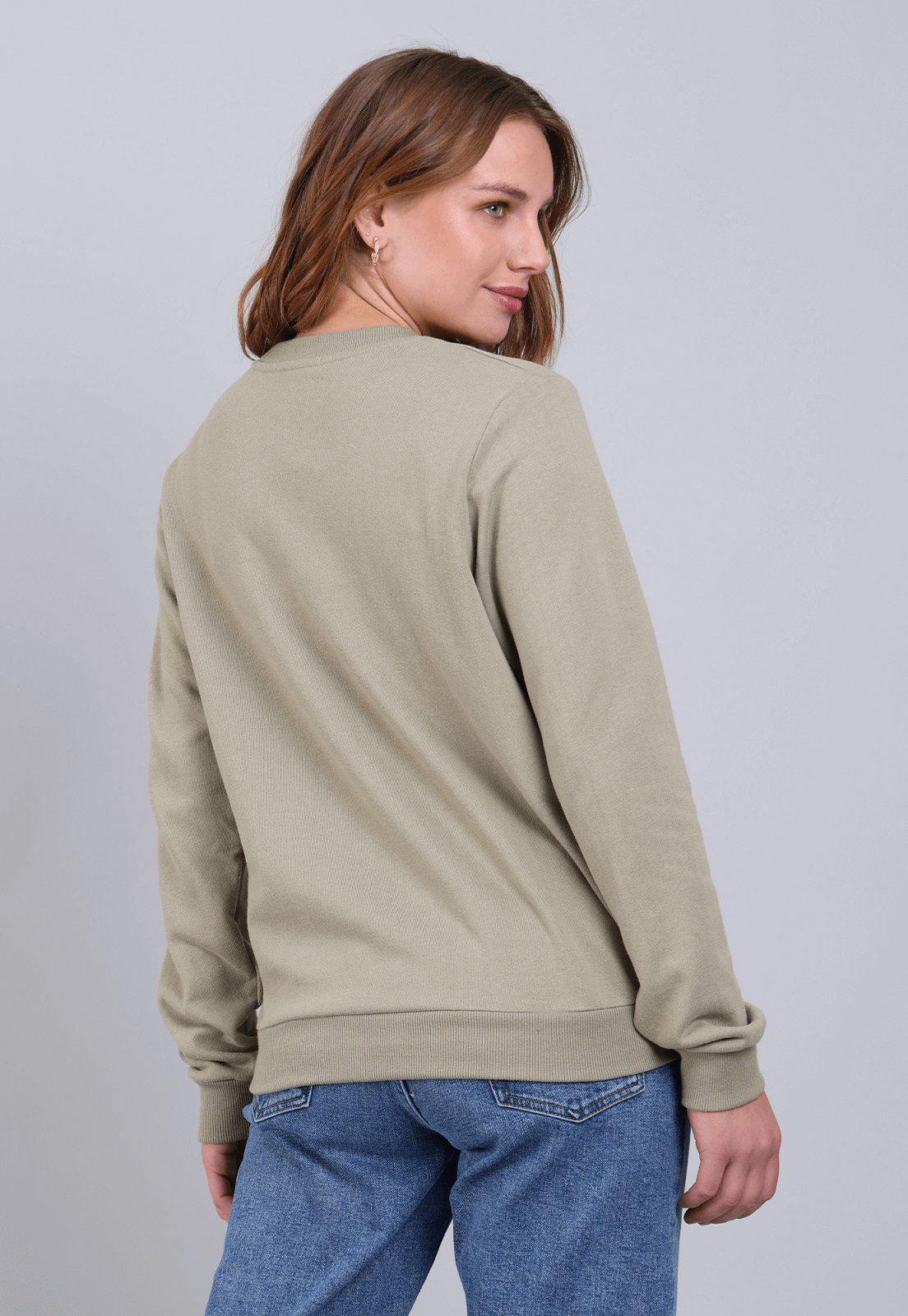 Poleron Logo Estampado Esprit Mujer Verde Musgo - Imagen 2