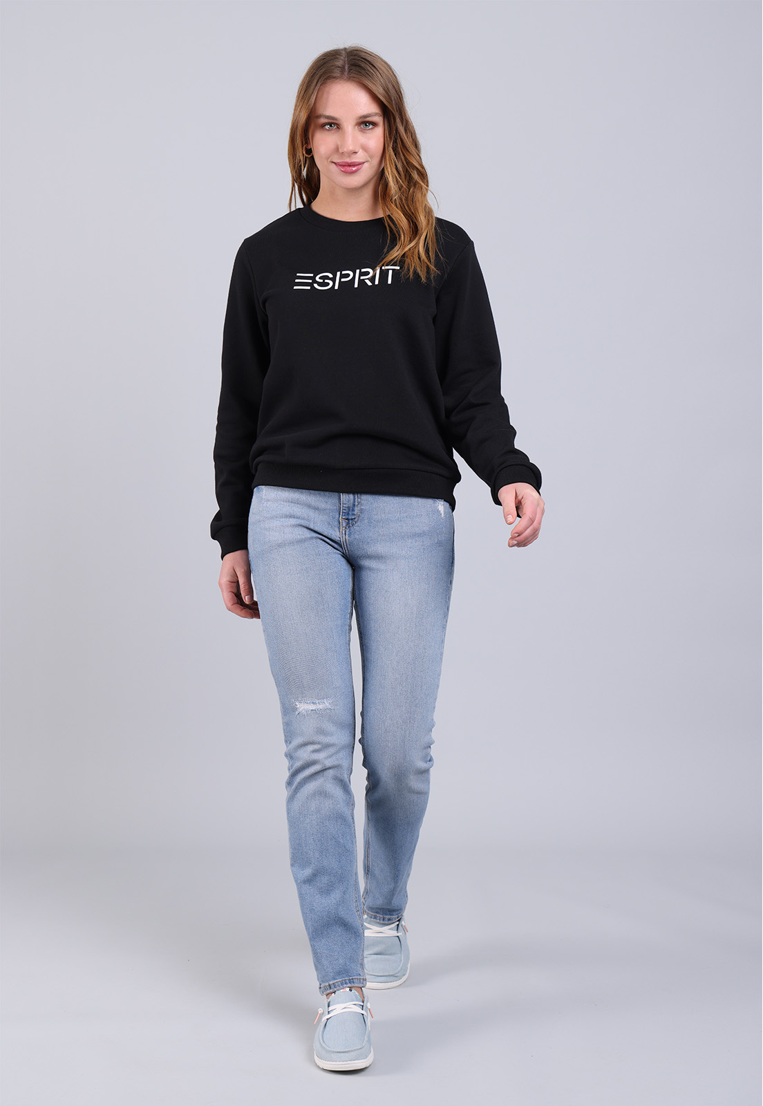 Poleron Logo Estampado Esprit Mujer Negro - Imagen 3